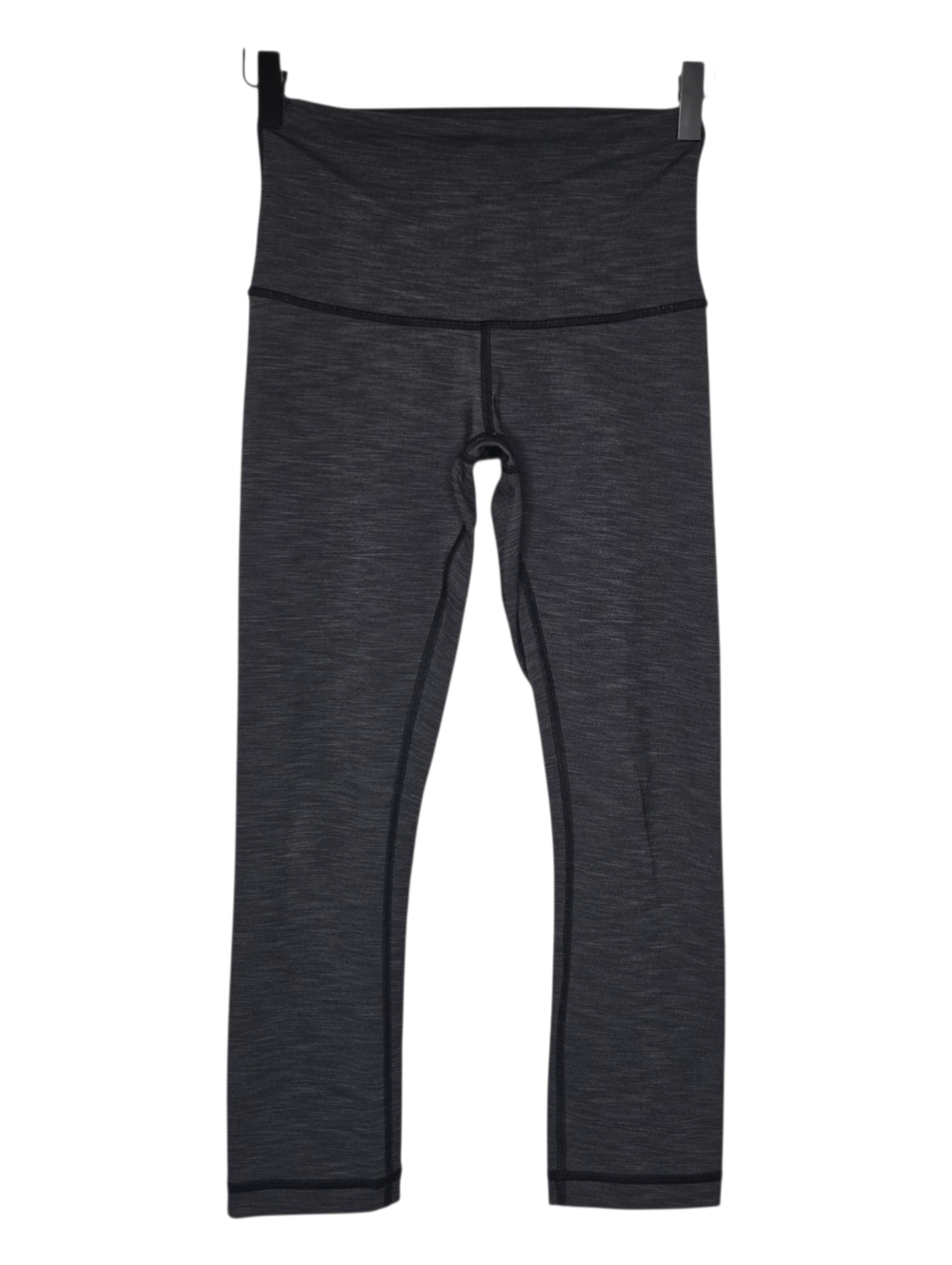Lululemon Womens Heathered Black Wunder Under 21" Crop Leggings Size 4